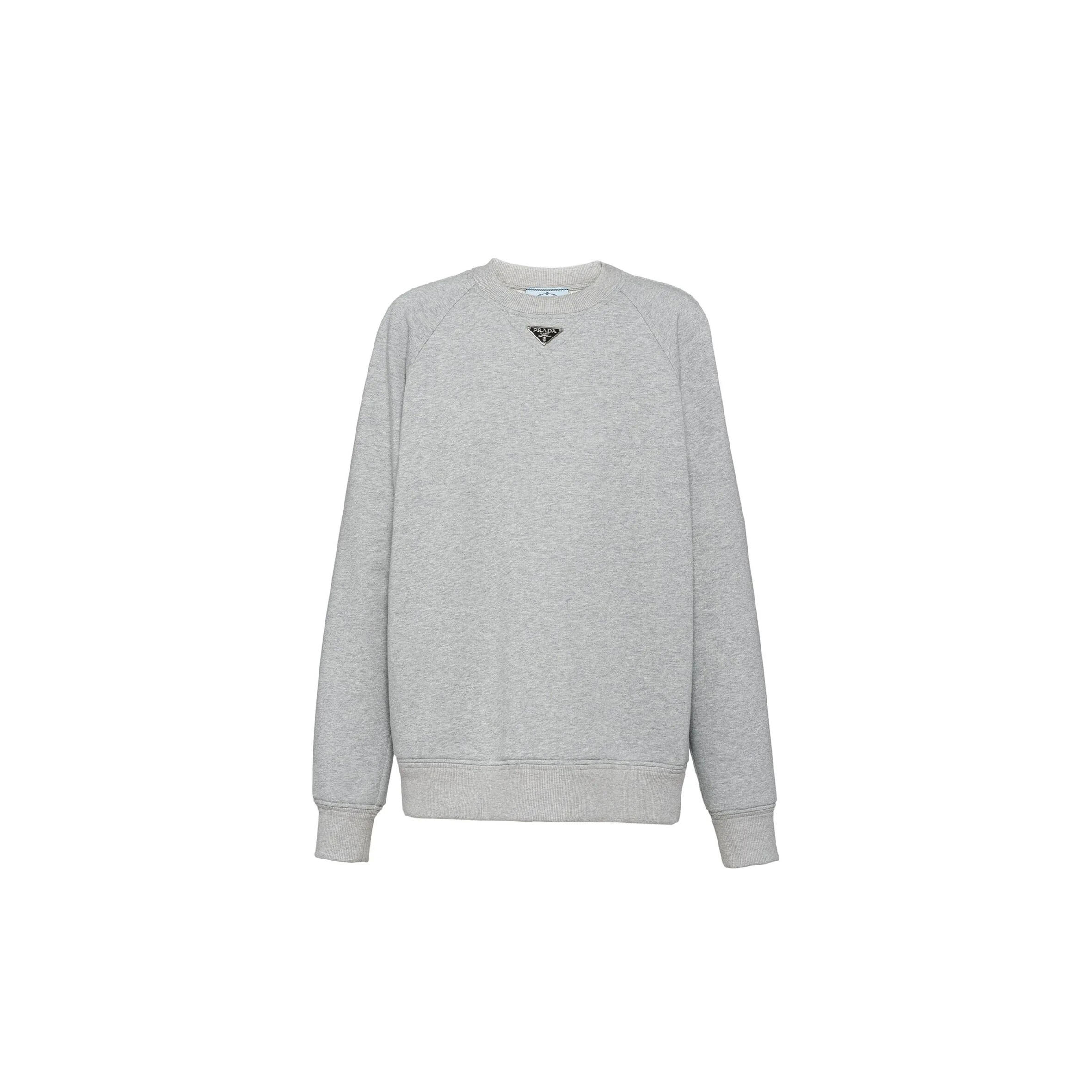 Pra*a triangle-logo sweatshirt grey